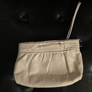 Pleather White Vintage Clutch